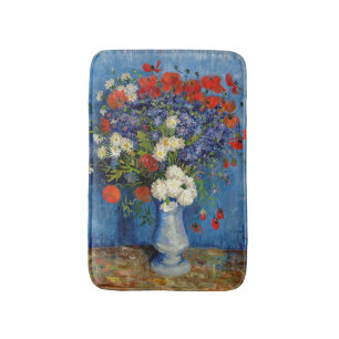 Vincent van Gogh - Vasen mit Kornblumen und Mohn Badematte