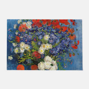 Vincent van Gogh - Vasen mit Kornblumen und Mohn Fußmatte