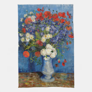 Vincent van Gogh - Vasen mit Kornblumen und Mohn Geschirrtuch