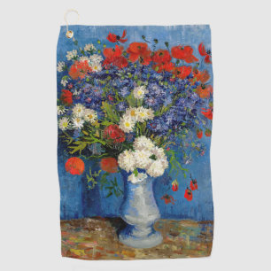 Vincent van Gogh - Vasen mit Kornblumen und Mohn Golfhandtuch