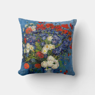 Vincent van Gogh - Vasen mit Kornblumen und Mohn Kissen