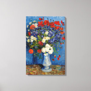Vincent van Gogh - Vasen mit Kornblumen und Mohn Leinwanddruck