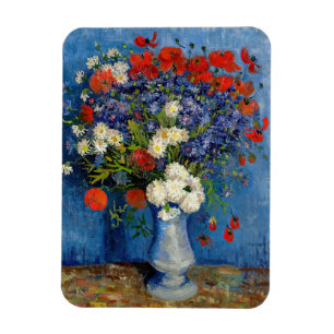 Vincent van Gogh - Vasen mit Kornblumen und Mohn Magnet
