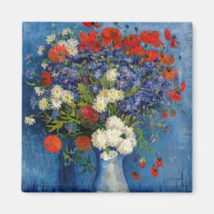 Vincent van Gogh - Vasen mit Kornblumen und Mohn Magnet