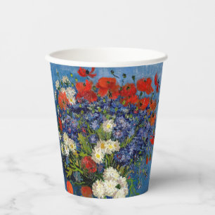 Vincent van Gogh - Vasen mit Kornblumen und Mohn Pappbecher