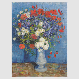 Vincent van Gogh - Vasen mit Kornblumen und Mohn Seidenpapier