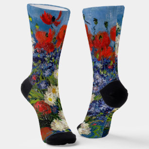 Vincent van Gogh - Vasen mit Kornblumen und Mohn Socken