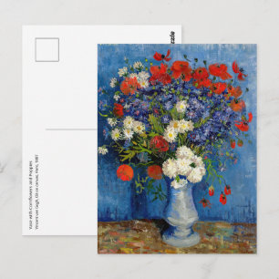 Vincent van Gogh - Vasen mit Kornblumen und Mohnbl Postkarte