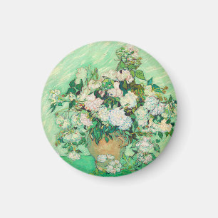 Vincent Van Gogh Vasen mit rosa Rosen Fine Art Magnet