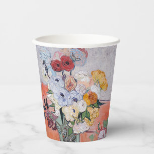 Vincent van Gogh - Vasen mit Rosen und Anemonen Pappbecher