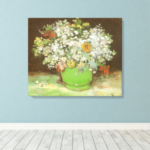 Vincent van Gogh - Vasen mit Zinnias und Blumen Leinwanddruck