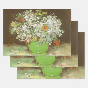 Vincent van Gogh - Vasen mit Zinnien und Blumen Geschenkpapier Set