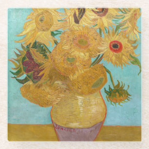 Vincent Van Gogh - Vasen mit zwölf Sonnenblumen Glasuntersetzer