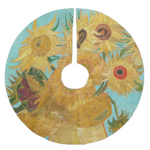 Vincent Van Gogh - Vasen mit zwölf Sonnenblumen Polyester Weihnachtsbaumdecke