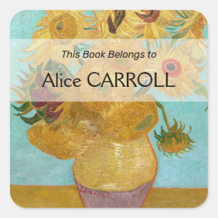 Vincent Van Gogh - Vasen mit zwölf Sonnenblumen Quadratischer Aufkleber