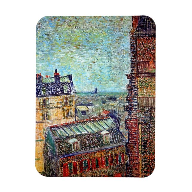 Vincent Van Gogh - View of Paris Pointillism Art Magnet (Vertikal)