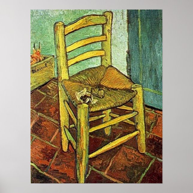Vincent Van Gogh - Vincent Stuhl mit seiner Pfeife Poster (Vorne)