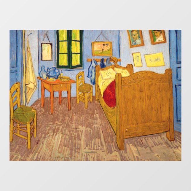 Vincent van Gogh - Vincent's Bedroom in Arles Fensteraufkleber (Blatt)
