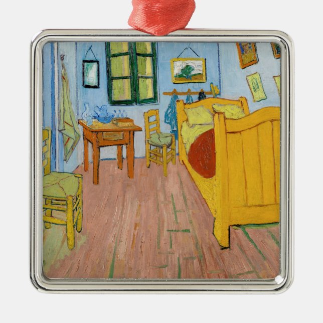 Vincent Van Gogh - Vincent's Bedroom in Arles Ornament Aus Metall (Vorne)