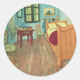 Vincent van Gogh - Vincent's Bedroom in Arles Runder Aufkleber