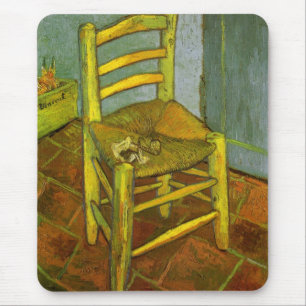 Vincent van Gogh - Vincent's Chair mit Seiner Pipe Mousepad
