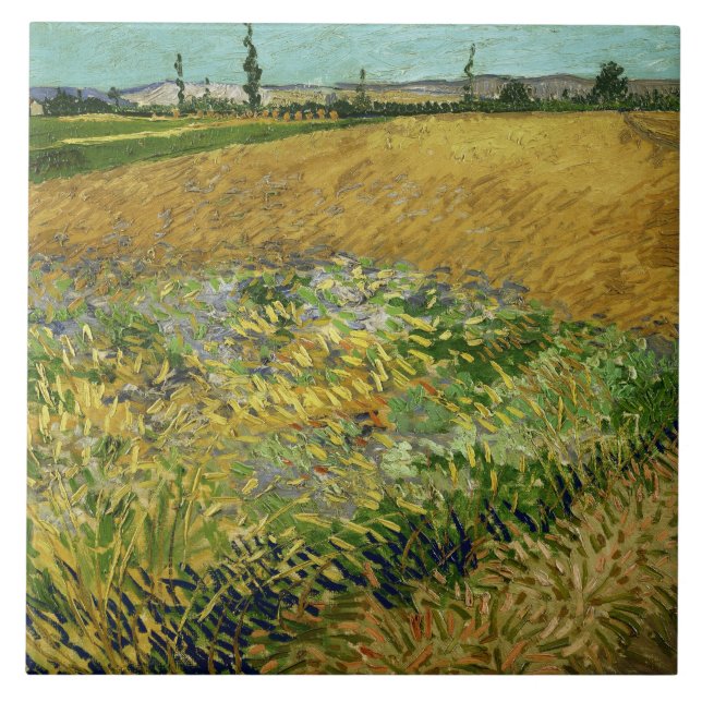 Vincent Van Gogh Vintag Wheatfield Fliese (Vorderseite)