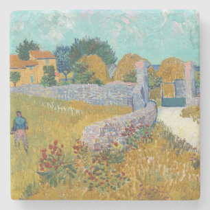 Vincent Van Gogh Vintage Farmhaus in der Provence Steinuntersetzer