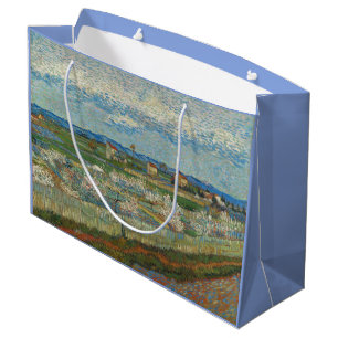 Vincent Van Gogh Vintage Peach Trees in Blossom Große Geschenktüte