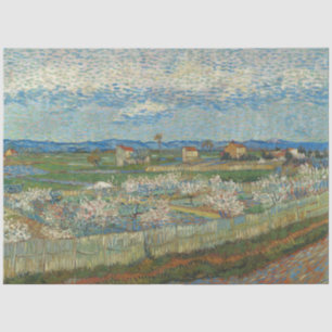 Vincent Van Gogh Vintage Peach Trees in Blossom Seidenpapier