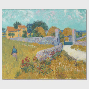 Vincent Van Gogh Vintages Bauernhaus in Provence W Geschenkpapier