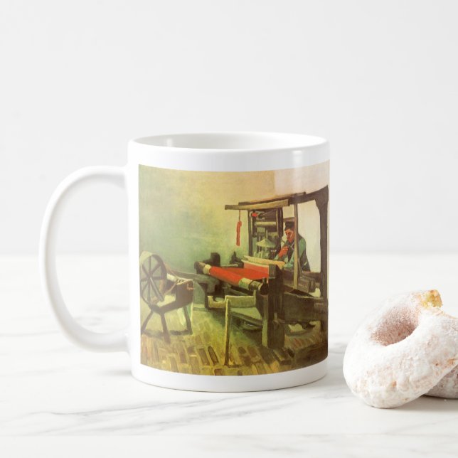 Vincent van Gogh Weaver gegenüber Links Spinnrad Kaffeetasse (Mit Donut)