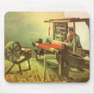 Vincent van Gogh Weaver gegenüber Links Spinnrad Mousepad