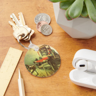 Vincent van Gogh Weaver gegenüber Links Spinnrad Schlüsselanhänger