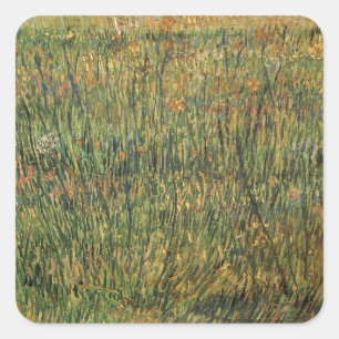 Vincent van Gogh - Weide in Bloom Quadratischer Aufkleber