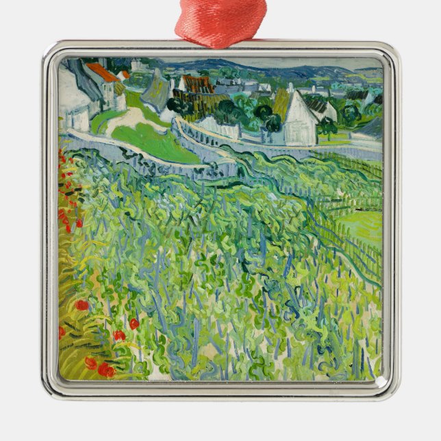 Vincent van Gogh - Weinberge in Auvers Ornament Aus Metall (Vorne)