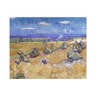 Vincent van Gogh - Weizen-Stapel mit Sensenmann Leinwanddruck