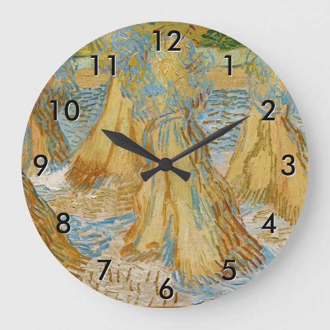 Vincent van Gogh - Weizenblätter Große Wanduhr (Vorderseite)