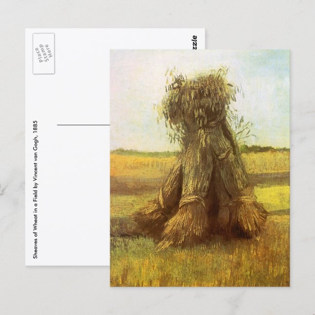 Vincent van Gogh - Weizenblätter Postkarte (Vorne/Hinten)