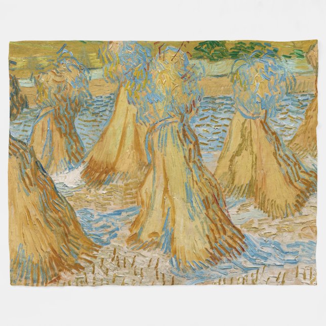 Vincent van Gogh - Weizenbündel Fleecedecke (Vorderseite (Horizontal))