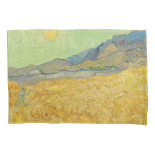 Vincent van Gogh - Weizenfeld mit einem Schnitter Kissenbezug