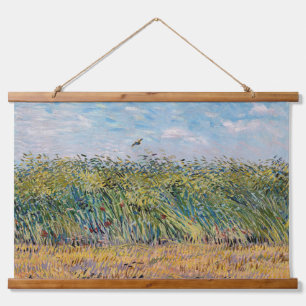 Vincent van Gogh - Weizenfeld mit einer Lerche Wandteppich Mit Holzrahmen