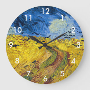 Vincent van Gogh - Weizenfeld mit Krähen Große Wanduhr