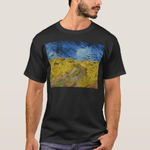 Vincent Van Gogh - Weizenfeld mit Krähen Malerei T-Shirt
