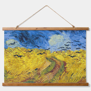 Vincent van Gogh - Weizenfeld mit Krähen Wandteppich Mit Holzrahmen