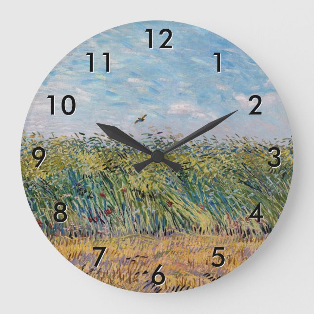 Vincent van Gogh - Weizenfeld mit Lark Große Wanduhr (Vorderseite)