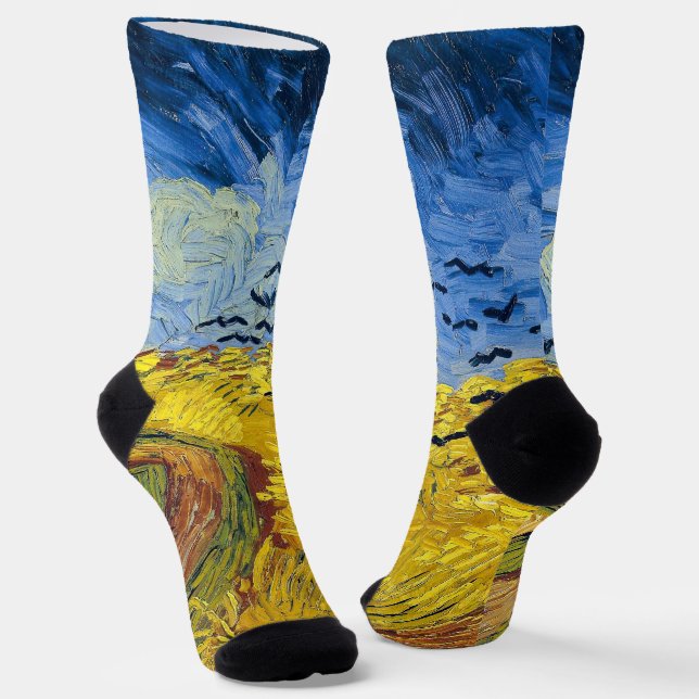 Vincent van Gogh - Weizenfeld mit Raben Socken (Gewinkelt)