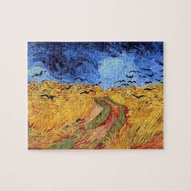 Vincent Van Gogh - Weizenfeld mit schwarzen Krähen Puzzle (Horizontal)