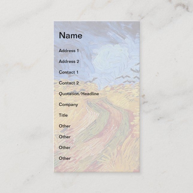 Vincent Van Gogh - Weizenfeld mit schwarzen Krähen Visitenkarte (Vorderseite)