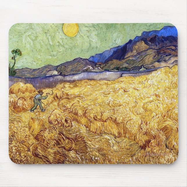Vincent Van Gogh - Weizenfeld mit Sensenmann und S Mousepad (Vorne)