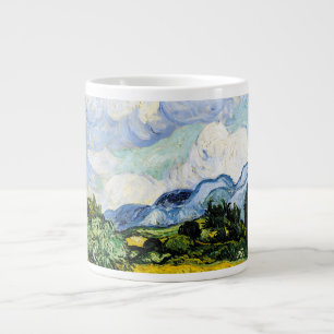 Vincent Van Gogh Weizenfeld mit Zypressen (1889) Jumbo-Tasse